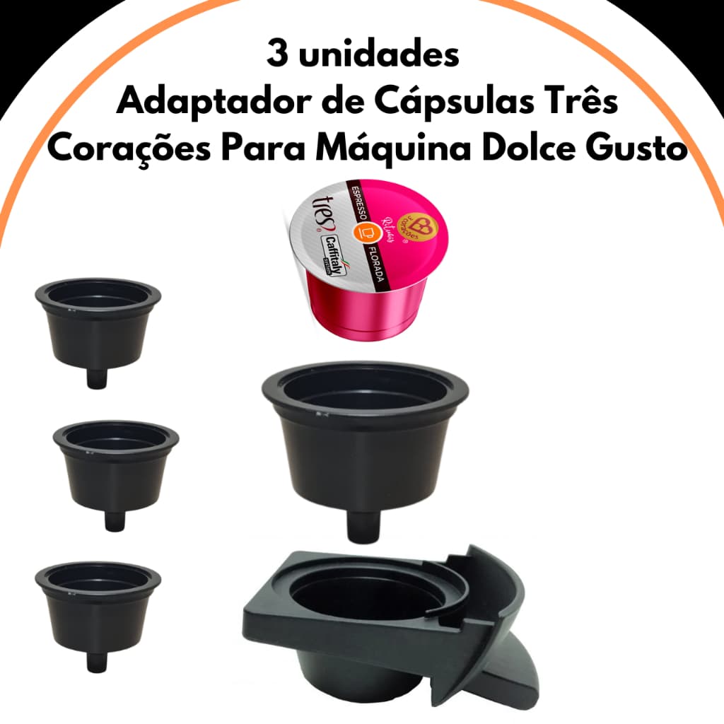 Adaptador Cápsulas 3 Corações para Dolce Gusto Adaptador de Cápsulas Nespresso Dolce
