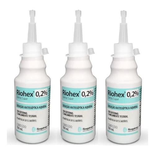 Kit C/3 Riohex Clorexidina Aquosa 0,2 % 100ml