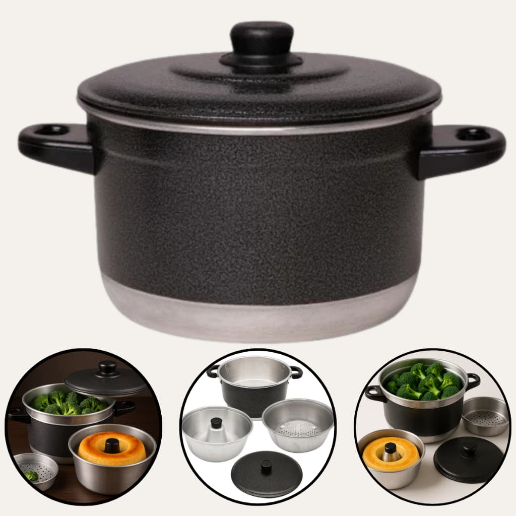 Panela Multi Uso 3x1 Forma De Pudim Legumes Cuscuz A Vapor