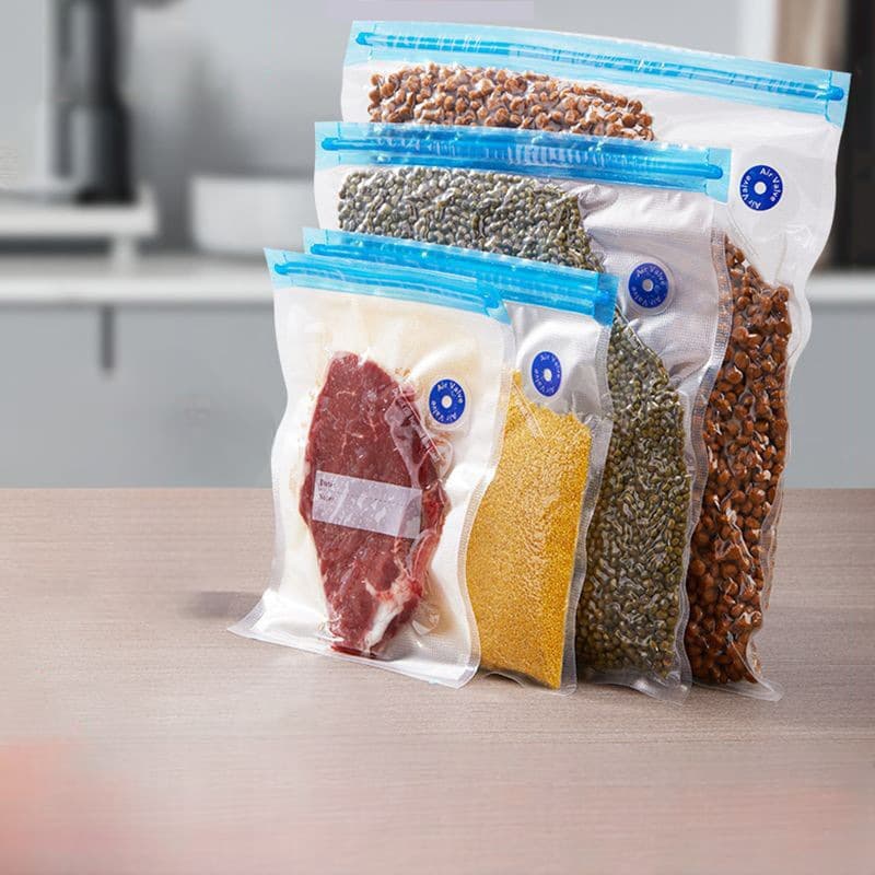 12 Unidades Saco Embalagem À Vácuo Organizador Para Carnes, Legumes e Frutas