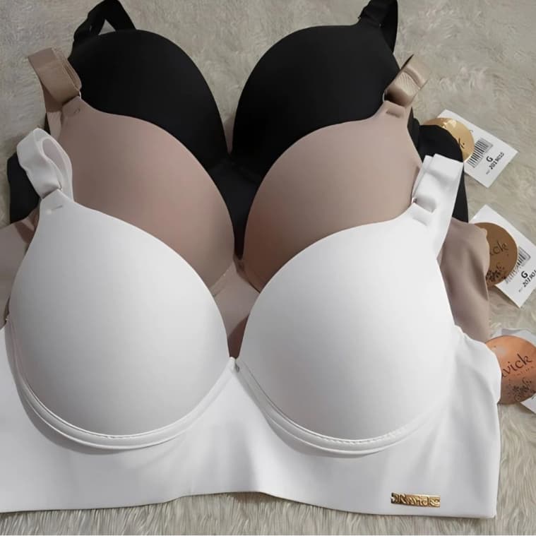 Kit C/ 2 Sutiãs Básicos Reforçados Microfibra com Bojo - Lingerie Direto da Fábrica Tamanhos PP ao GG