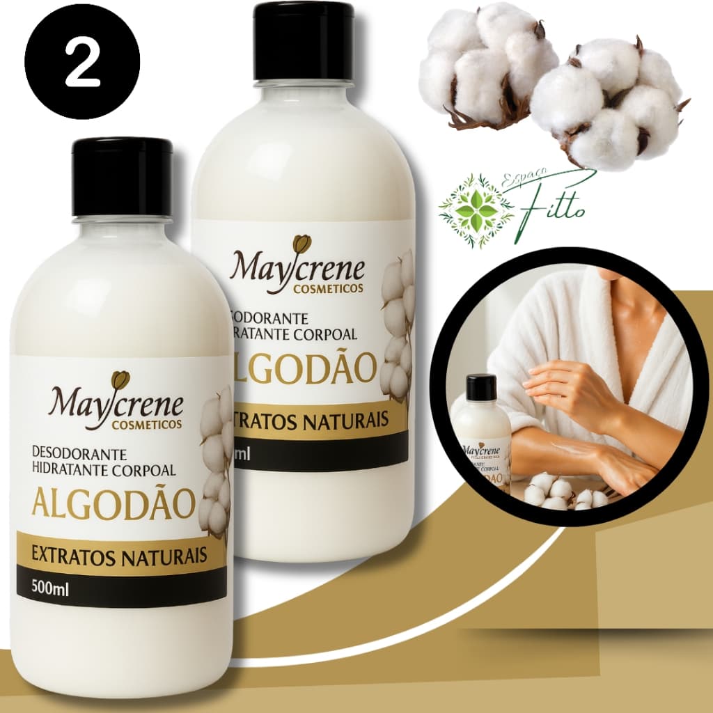 kit 2 Creme Hidratante Corporal algodao 500g maycrene