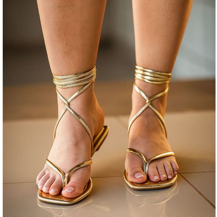 Rasteirinha Feminina Confortável Estilo Moderno Casual Praia Trabalho Cores Variadas 34 a 40