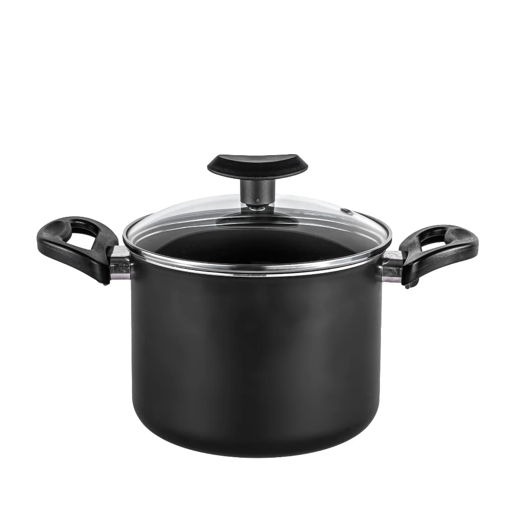 Caldeirão Antiaderente Duas Alças com Tampa de Vidro