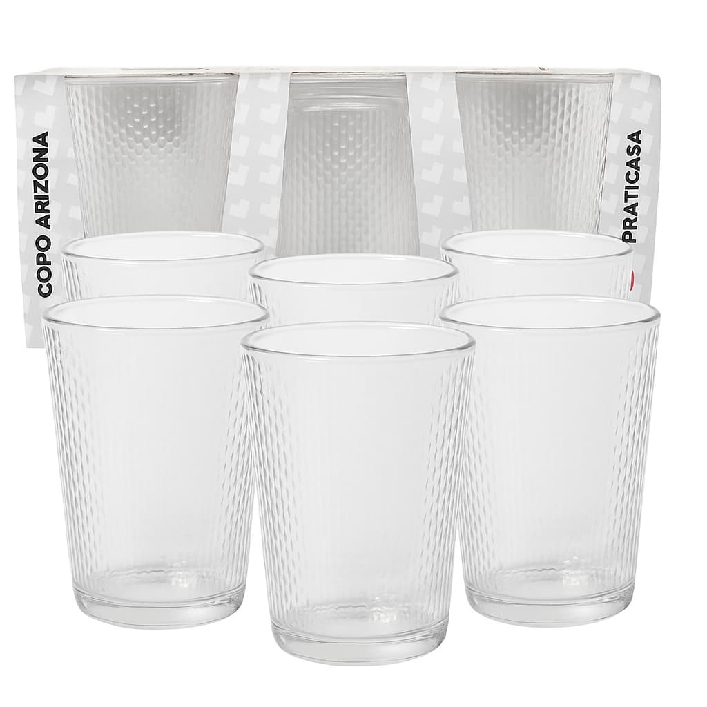 6 Copos de Vidro Transparente Arizona 200ml - Sofistição e Elegância
