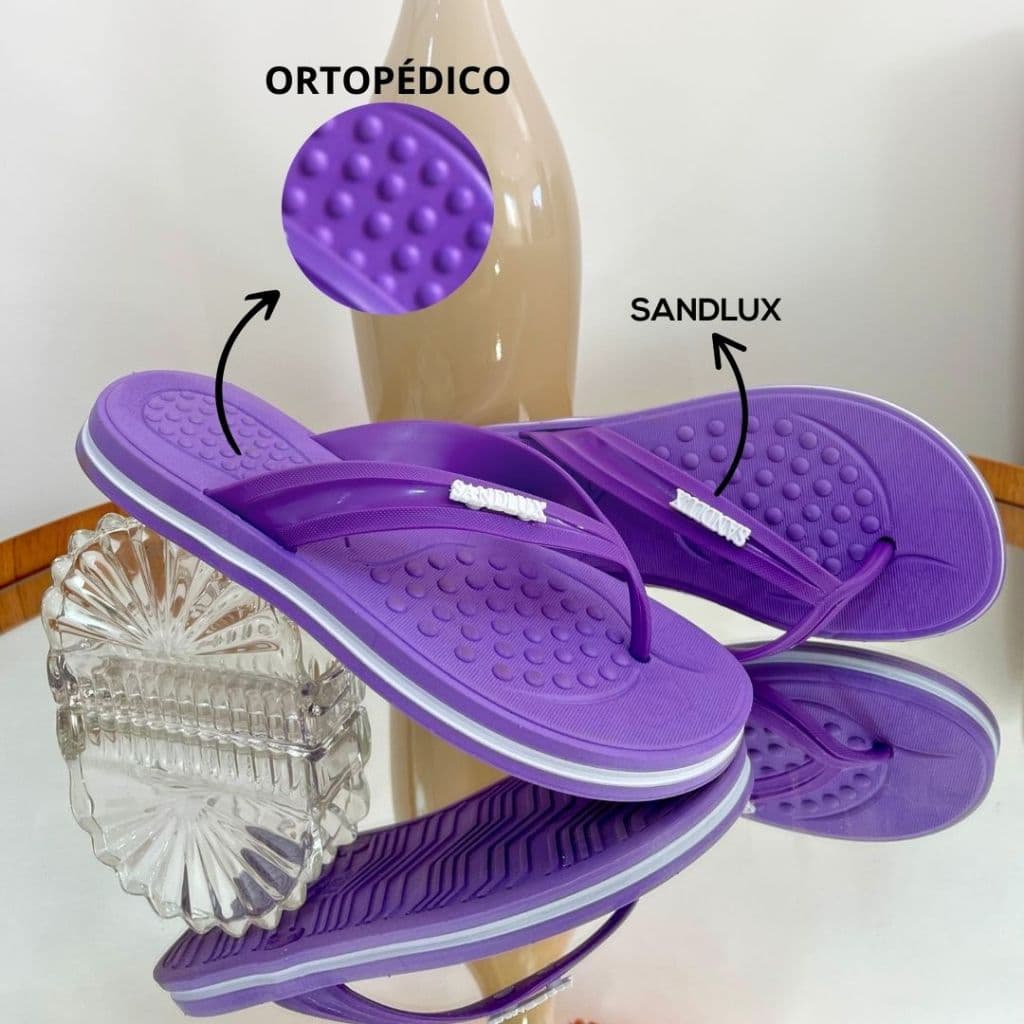 Chinelo Rasteirinha Anatômica, Ortopédica Leve Sandlux - Conforto Moderno para Esporão e Antiderrapante