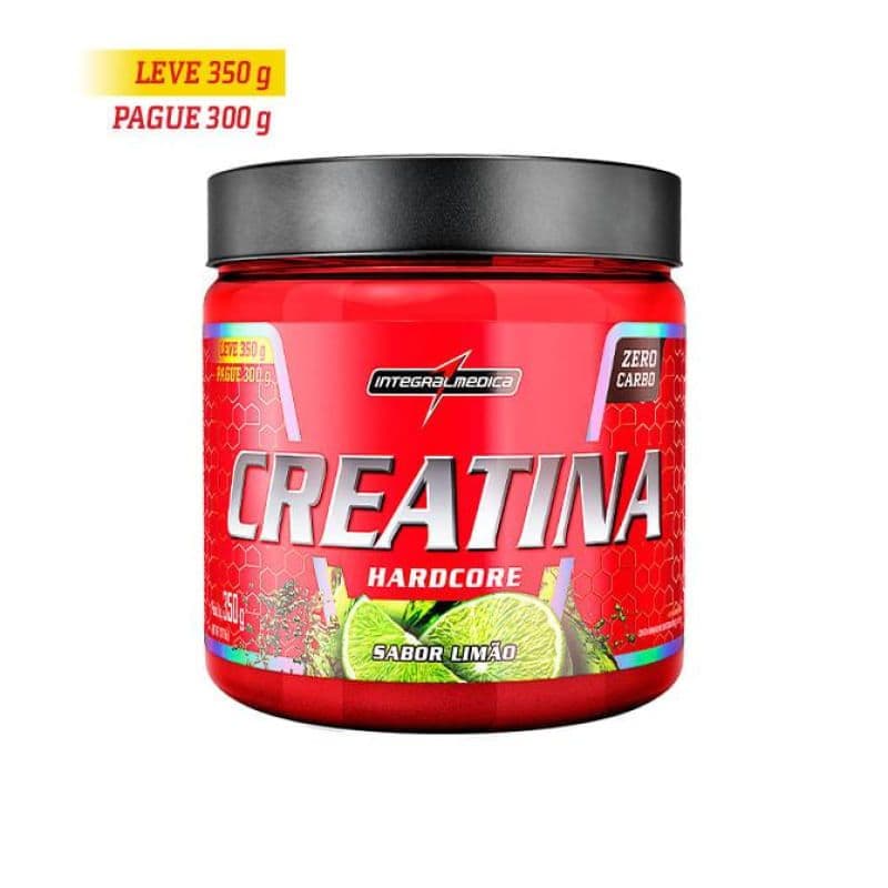 Creatina Hardcore Integralmédica 350g Lançamento, Zero Carboidratos, Zero Açucar