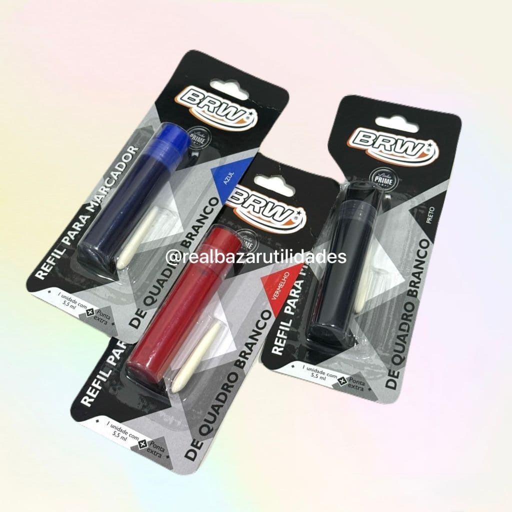 Refil de Tinta BRW para Pincel Marcador de Quadro Branco – Cor Vibrante