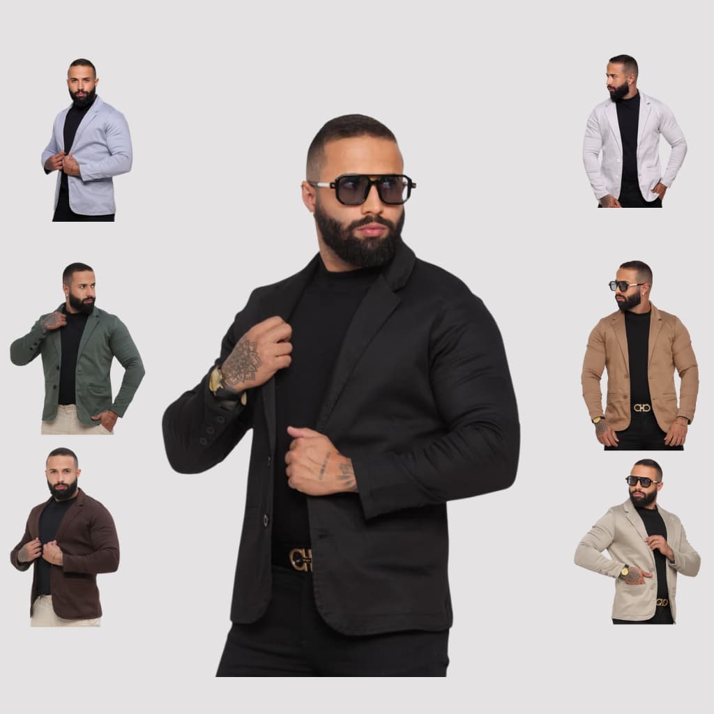 BLAZER MASCULINO SLIM VARIAS CORES