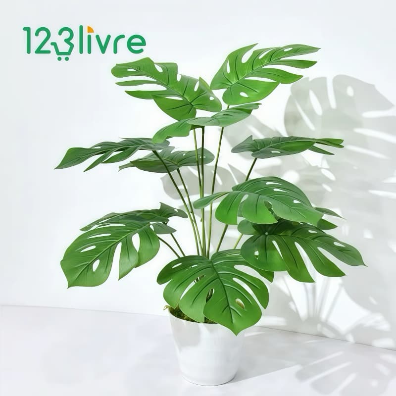 Planta artificial de 12 folhas Costela de Adão adequada para decoração de casa