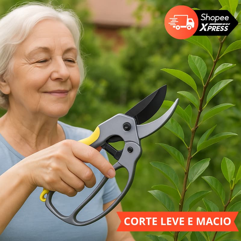 Tesoura de Poda Galhos em Aço Carbono Profissional com Multiplicador de Força