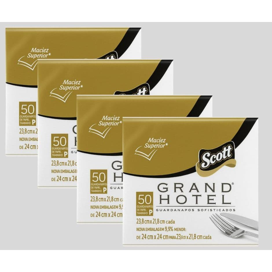 Kit Guardanapo scott Gran Hotel Folha dupla 200 Unidades - Tam P