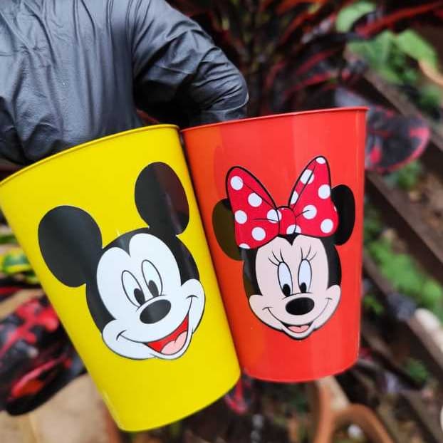Copos Plástico Reutilizável 300 ml,Para Decoração de Festa Infantis e Lembrancinhas Temáticas -MICKEY E MINNIE.