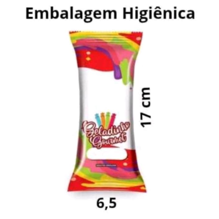 01Pct 250 un de Embalagem Higiênica Bopp p/ Geladinho gourmet Juju chupchup DimDim sacolé, Gelinho 7 X 19 cm