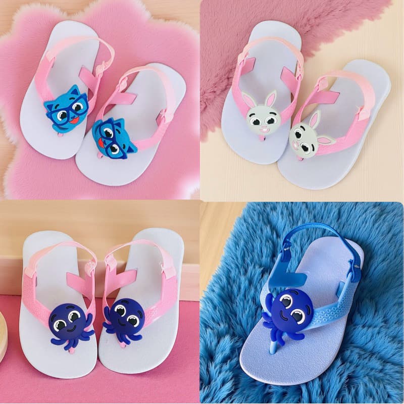 CHINELO INFANTIL DE BEBE BOLOFOFOS COM ELASTICO MACIO LEVE PROMOÇÃO REF.15