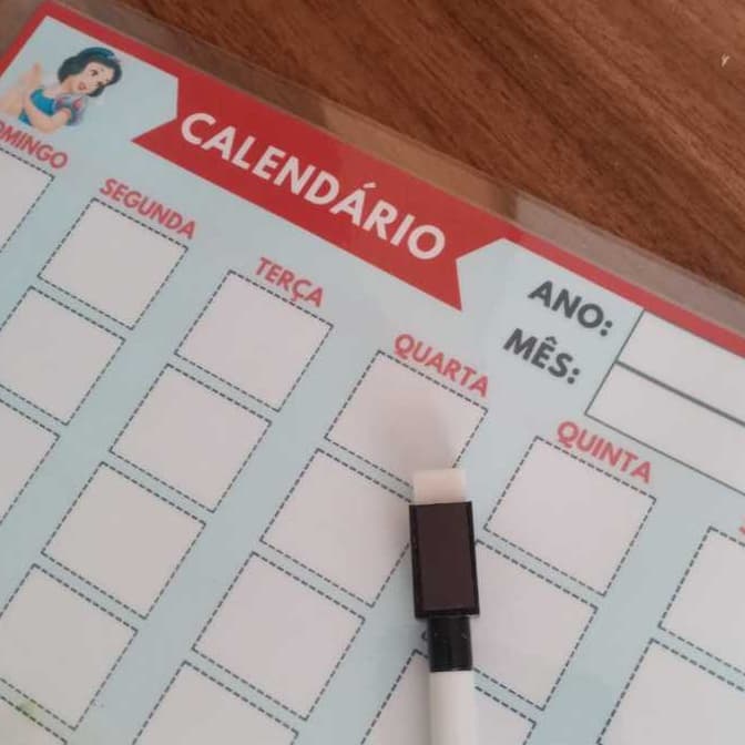 Calendário Didático Infantil Ano Novo + Canetinha Mágica Todos os Temas menino e menina