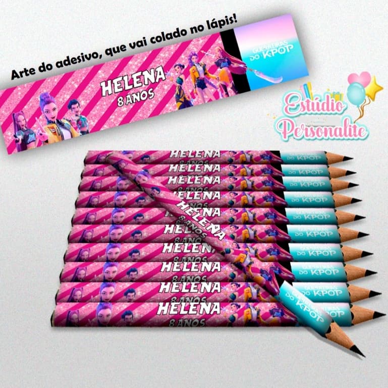 Lápis Guerreiras do K-Pop/ Lembrancinha Guerreiras do K-Pop