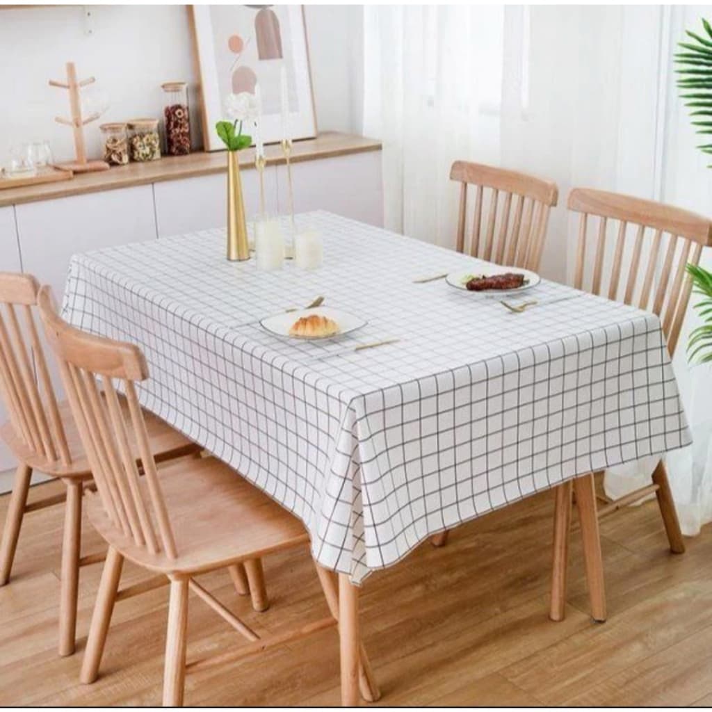 Toalha de mesa xadrez resistente a óleo, impermeável, 137*180cm, feita de plástico PVC
