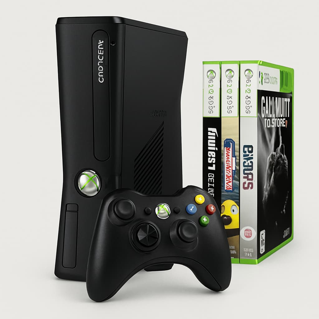 Microsoft Xbox 360 Slim Desbloqueado Destravado Ltu 3.0 + 5 Jogos