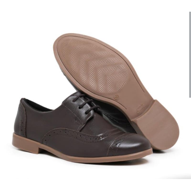 sapato feminino Oxford em couro legítimo
