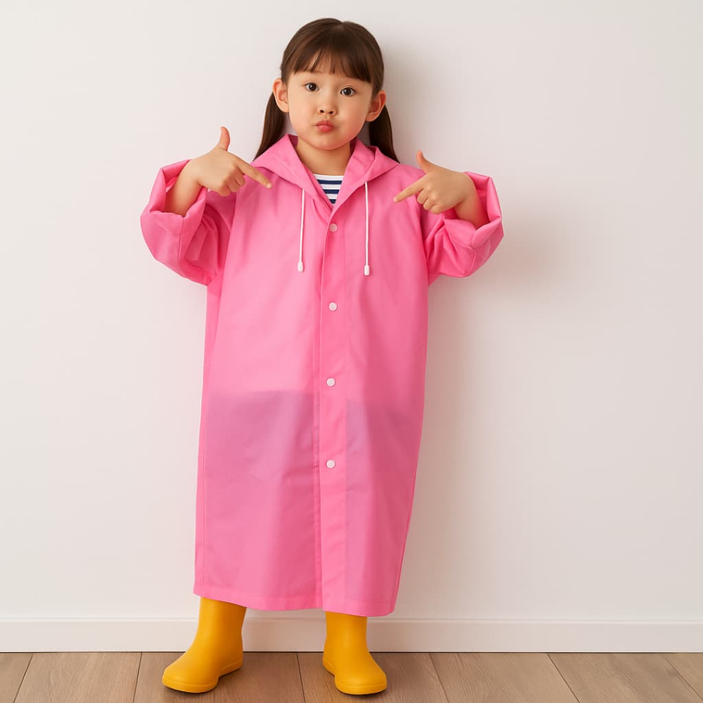 Capa de Chuva Com Capuz PEVA Infantil Unissex 90X55cm