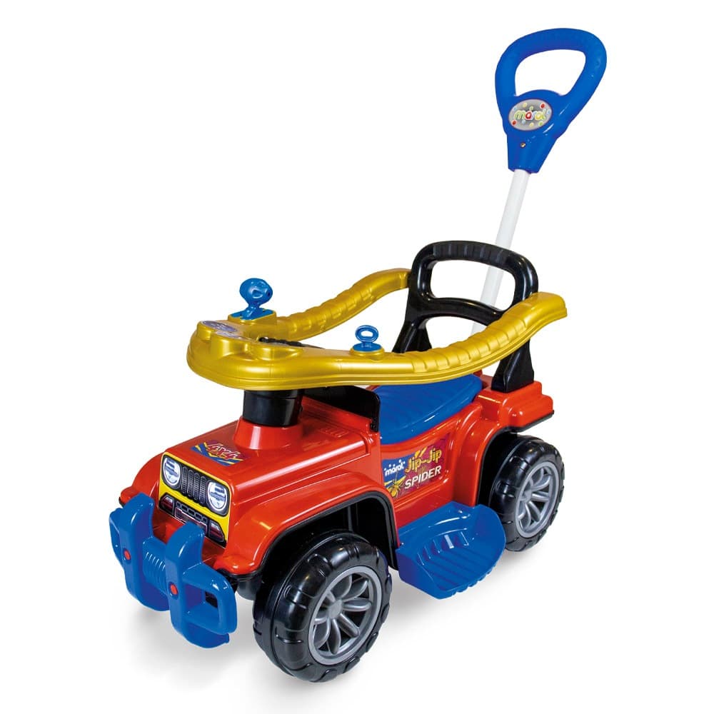 Jip Jip Carrinho de Passeio Motoquinha Infantil Maral com Haste Proteção Lateral e Buzina Divertida