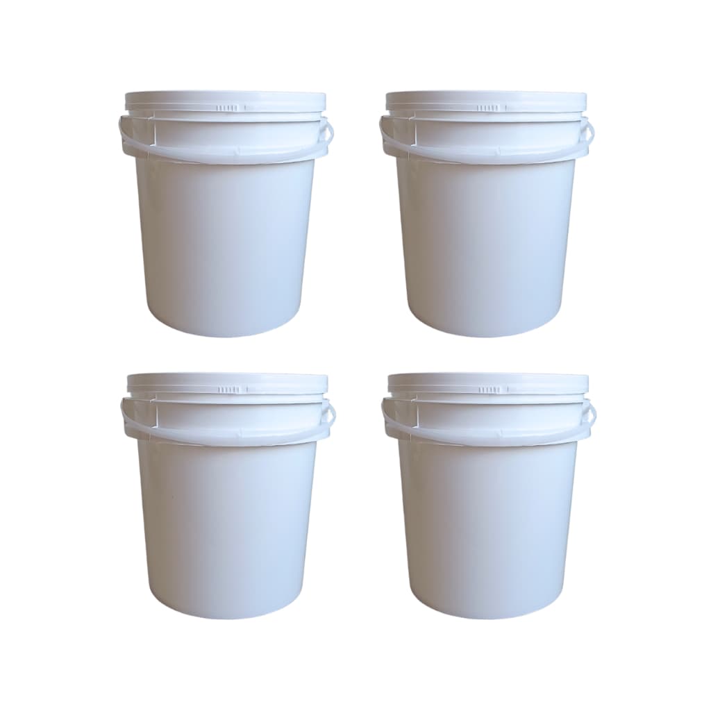 Kit 4 Balde 5 Litros c/ Tampa Hermética e Lacre Atóxico Ideal para Alimentos Mantimentos Conservas