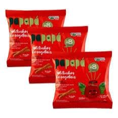 Kit 3 Palitinhos de Vegetais Papapá - Tomate e Manjericão - 20g +8Meses - Produto Orgânico