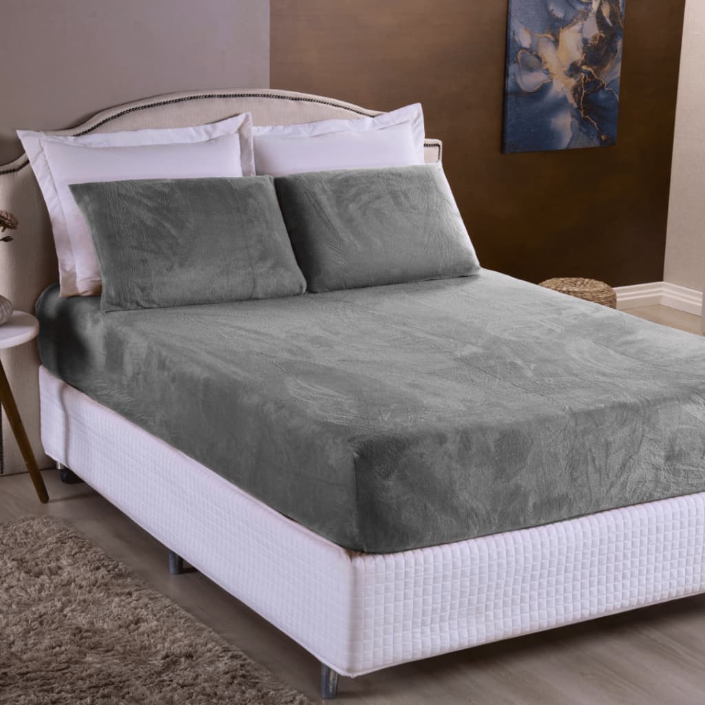Jogo de Lençol Plush Com Elástico Pelúcia Inverno Quente Macio Para Cama Solteiro\Casal\Queen\King