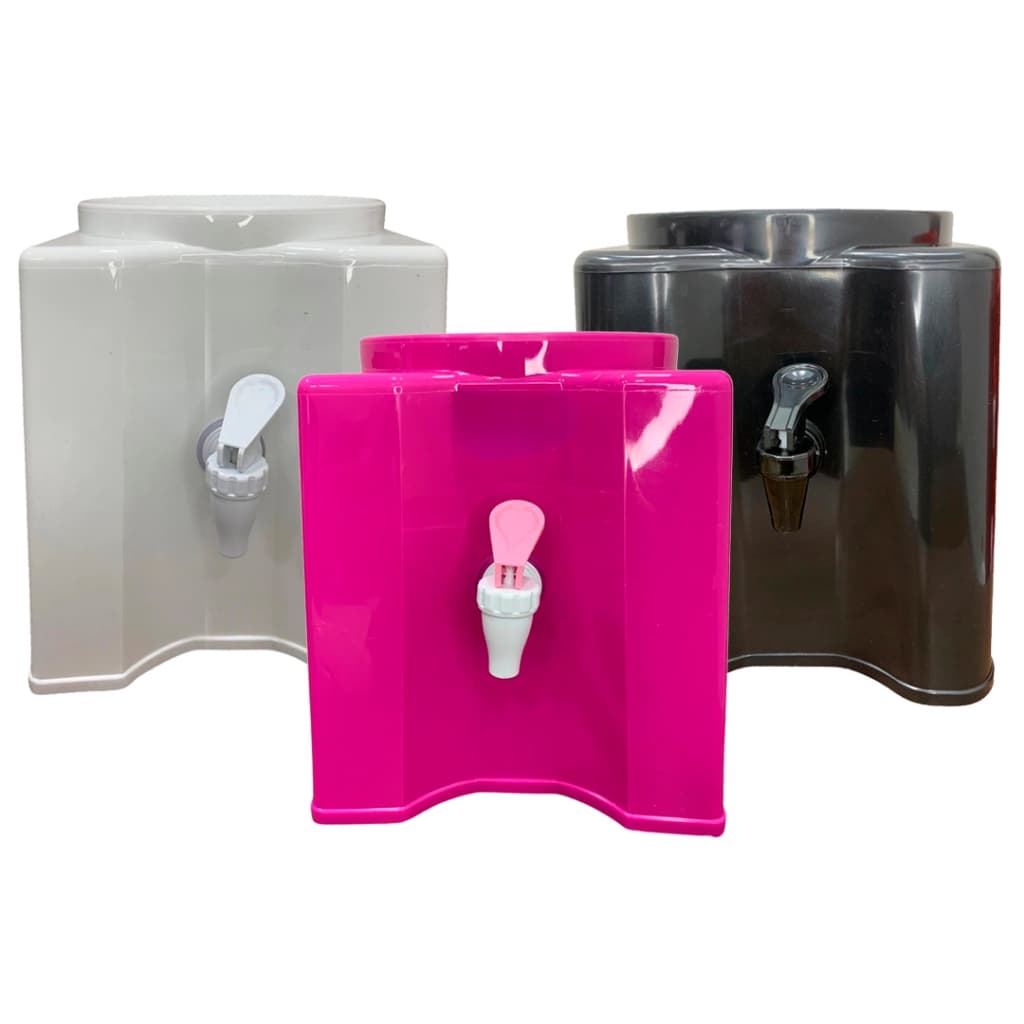 Suporte Para Água Mineral 20L Plastico Base Para Galão Garrafão Preto Branco e Rosa
