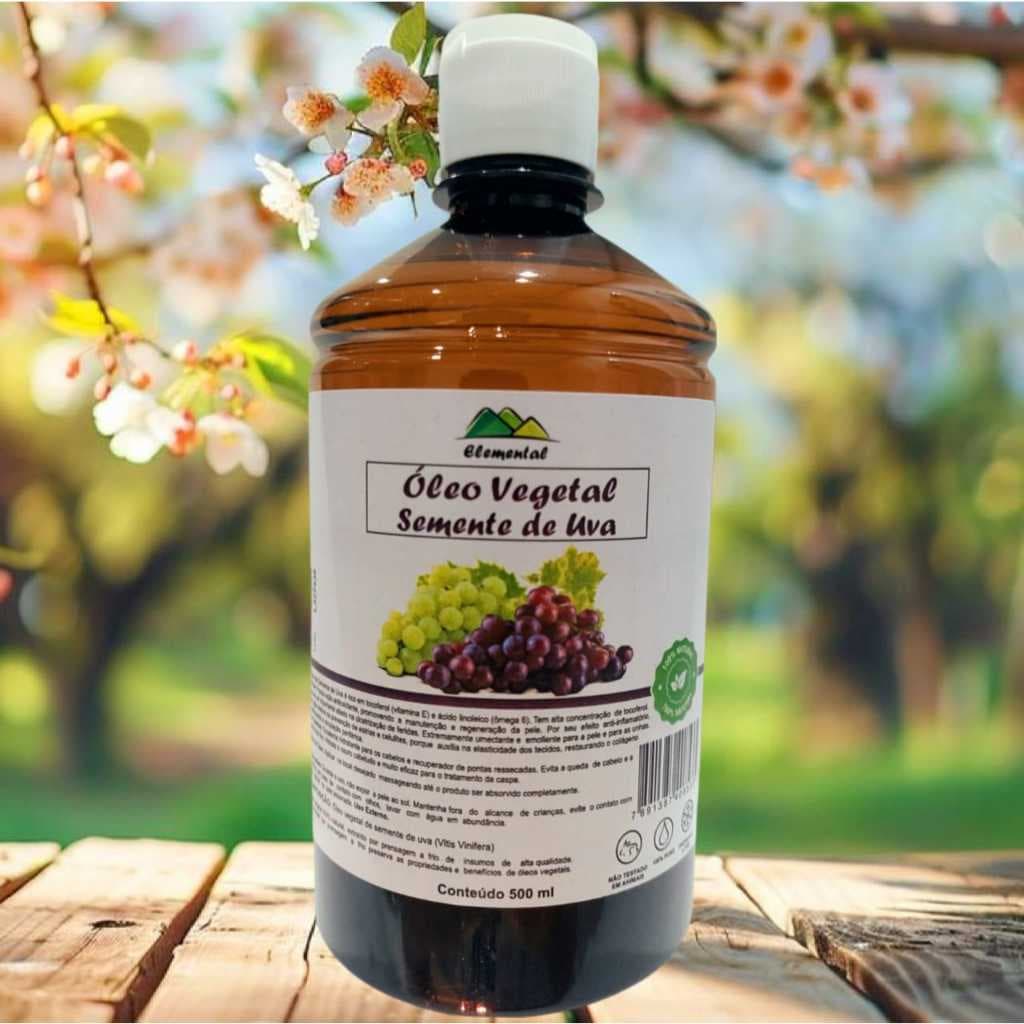 Óleo de Semente de Uva 500ml uso capilar e corporal
