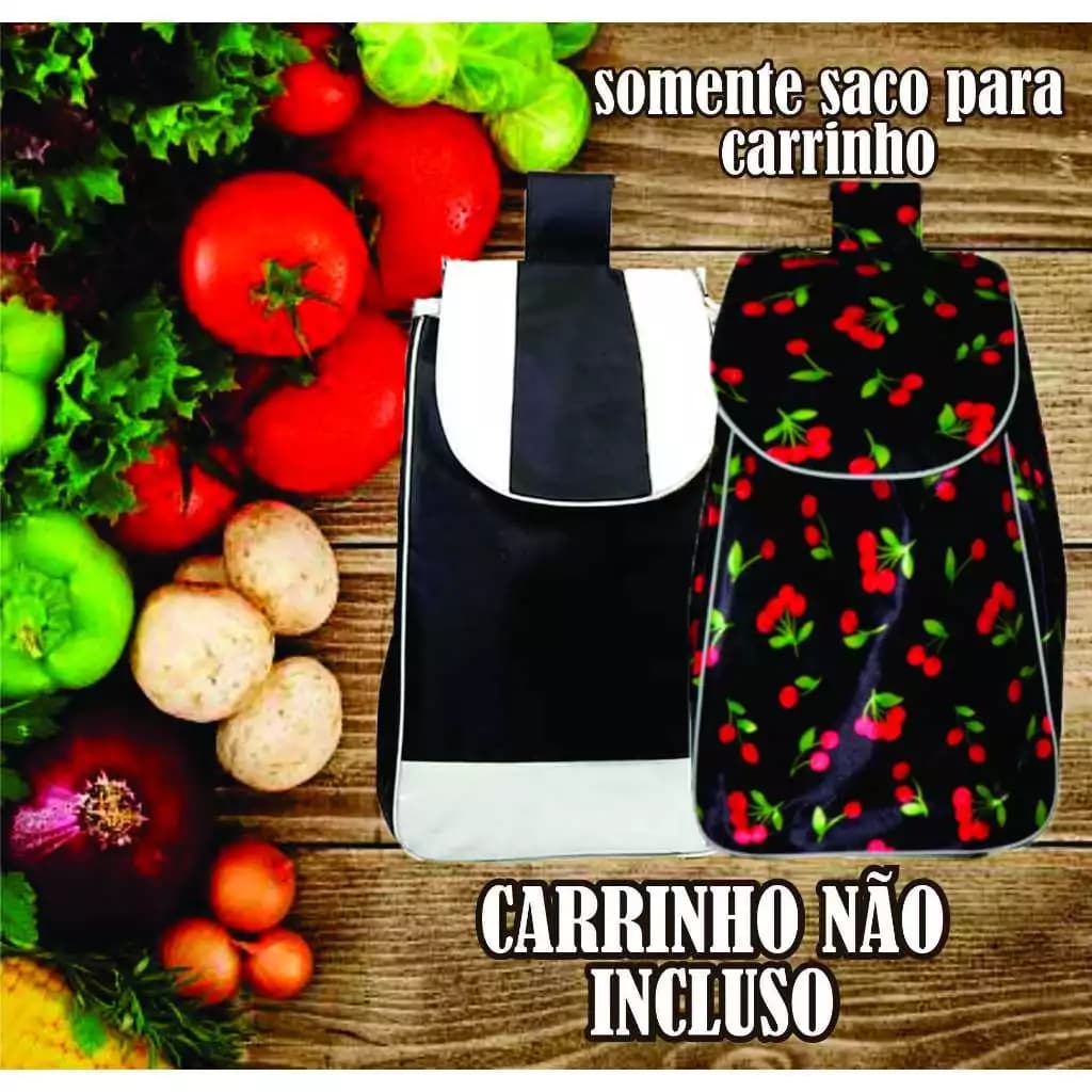 Bolsa Capa Para Carrinho De Feira ESTAMPA SEM CARRINHO