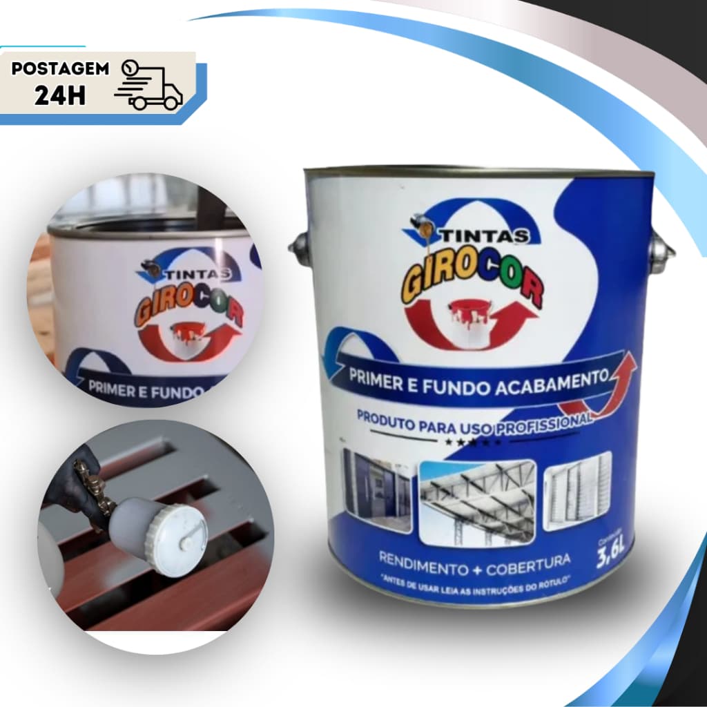 Zarcão Primer Cinza 3,6L – Fundo Anticorrosivo para Ferro e Aço com Proteção Duradoura