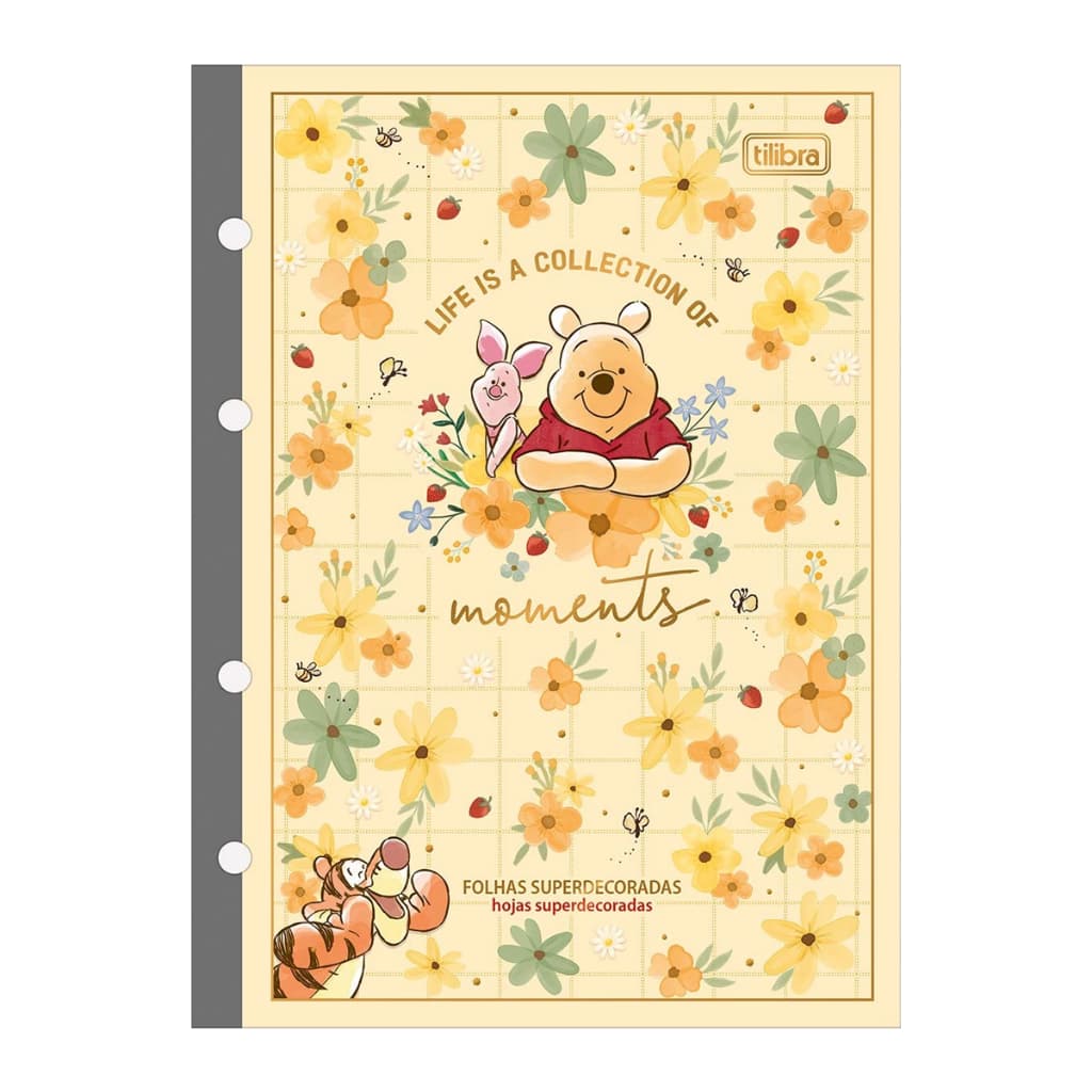 Bloco para Fichário Universitário Pooh 80 Folhas - Tilibra