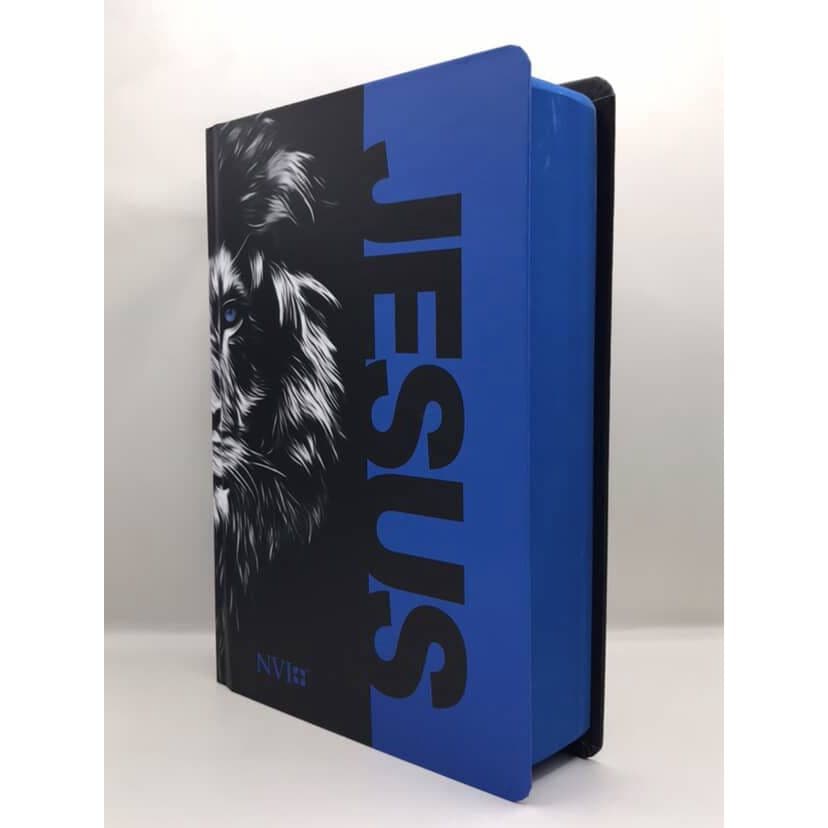 Bíblia Sagrada Tamanho Grande NVI Capa Dura Jesus Azul