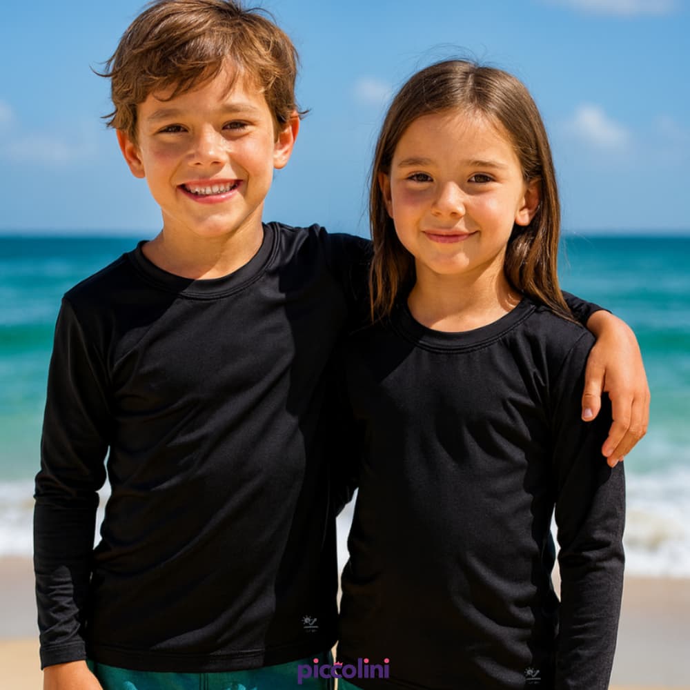 Blusa Térmica Infantil Proteção Solar Uv 50+ Banho Praia Verão  Infantil e Juvenil  2 a 14 Anos
