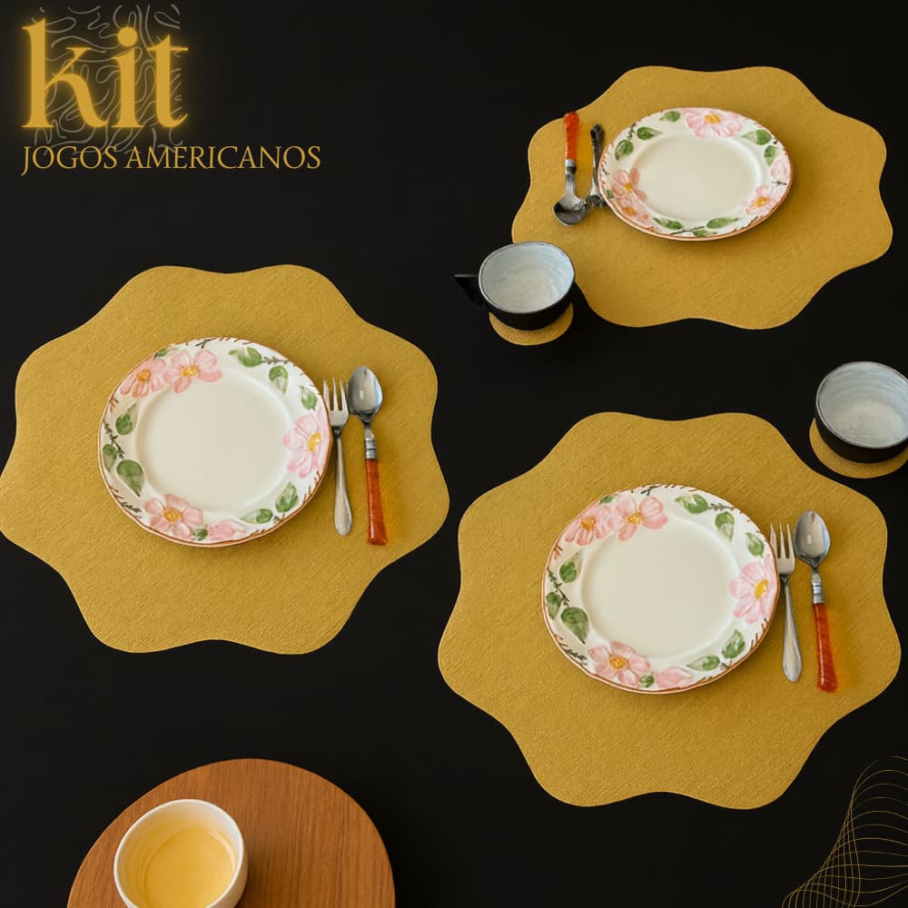 12 Jogo Americano Sousplat Ondulado - Restaurante, Bar e Casa