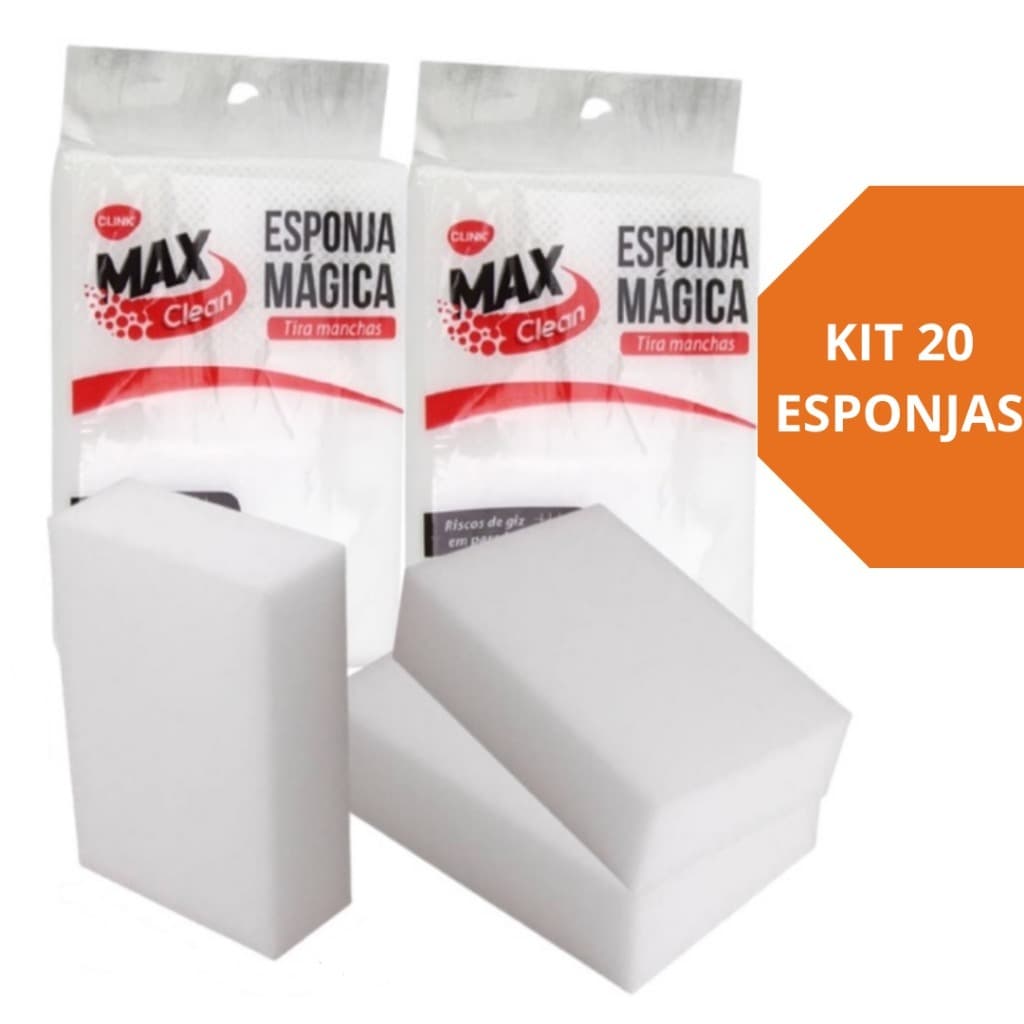 Kit Esponja Mágica Tira Manchas Melamina - 1 a 20 Unidades (Limpa só com Água)