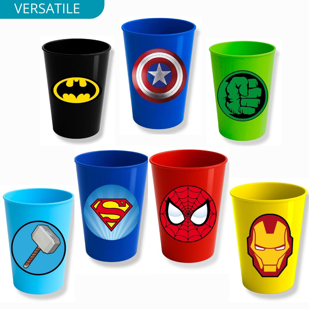 Copo de Plástico 380ml Super Hérois Marvel para festas lembrancinhas presentes Reutilizável
