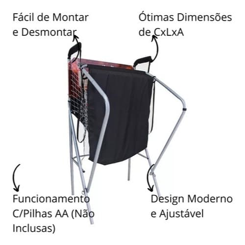 Tabela De Basquete com Bola Placar Eletrônico Infantil e Adulto