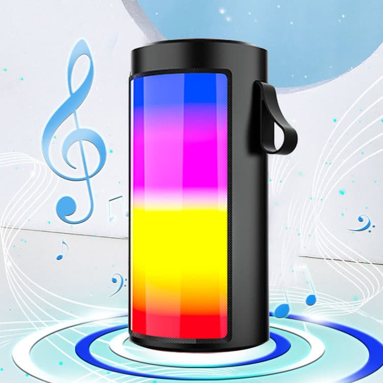 Caixa De Som Bluetooth Portátil Com Led RGB Radio FM Pen Drive Cartão De Memória