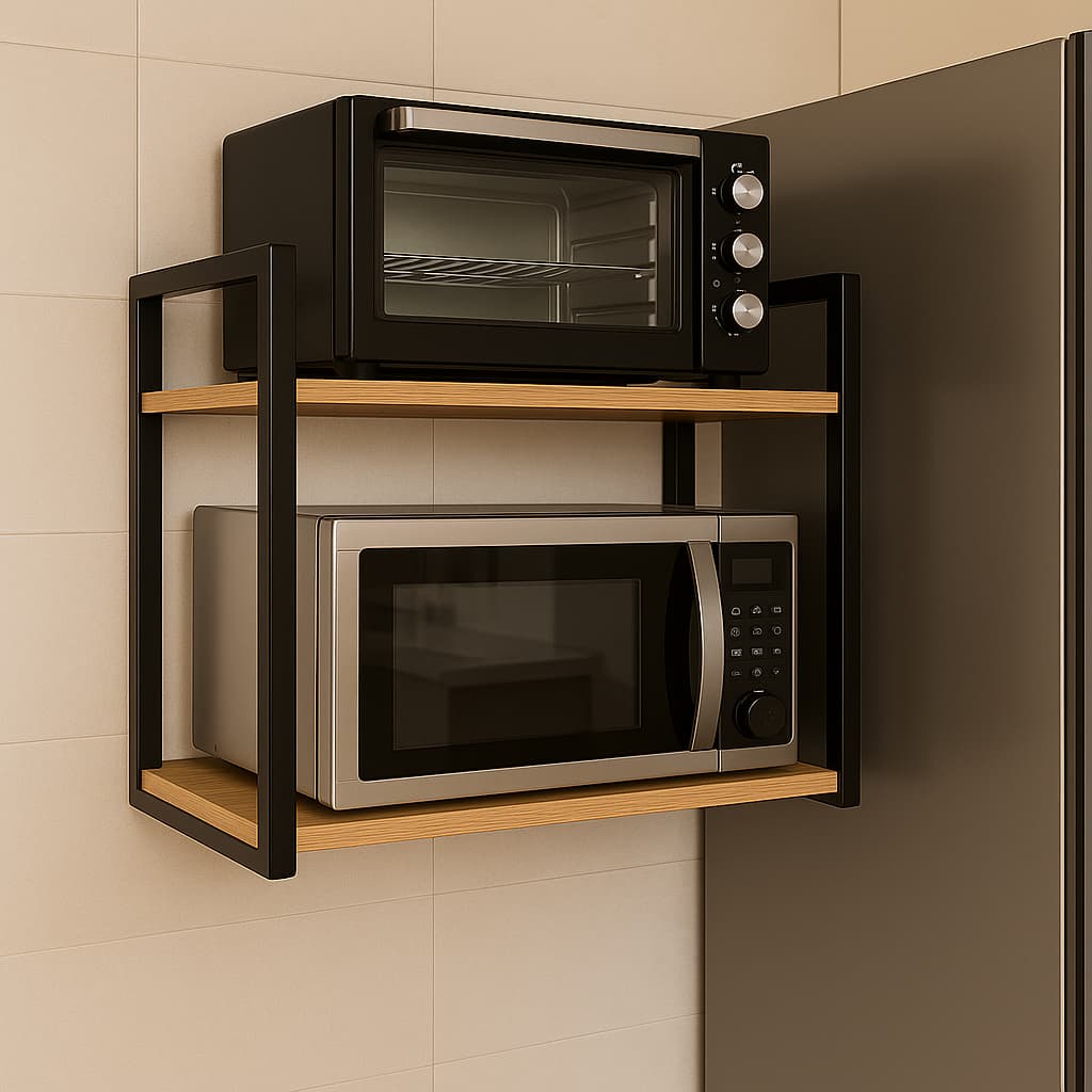 Suporte para Microondas Forno Eletrico Air Frier impressora Prateleira de Parede Nicho Multiuso