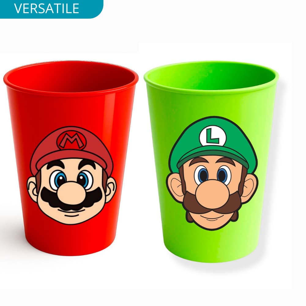 20 Copos de Plástico Reutilizável 380ml Mario Bros e Luigi Para festas lembrancinhas Crianças