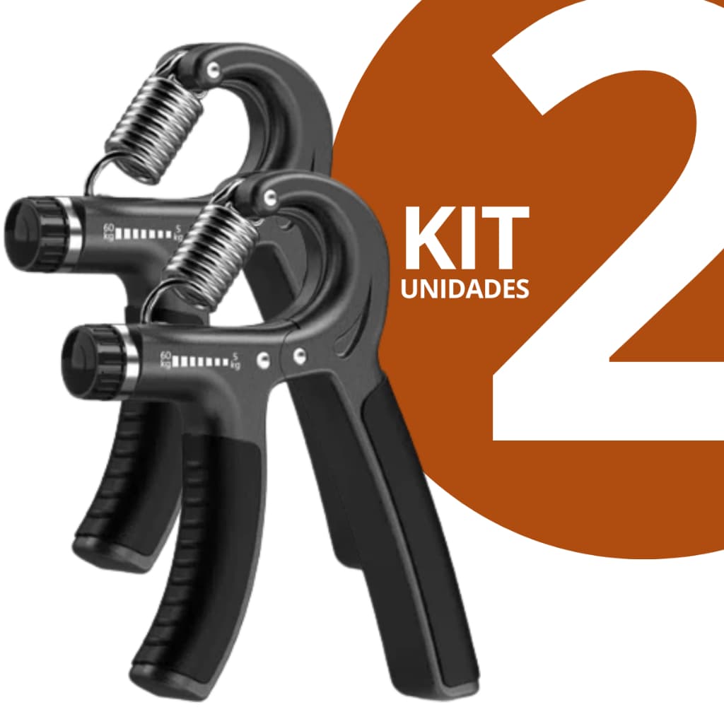 Kit 1 - 2 e 3 Hand Grip Ajustável 5-60KG Flexor De Punho Com Mola Ajustável Treino Mãos Antebraço