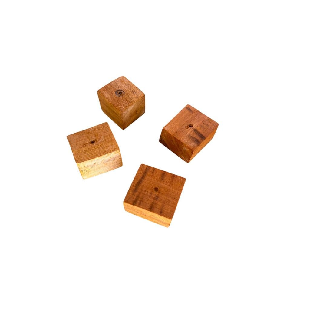 kit 4un toquinhos de madeira maciça artesanais