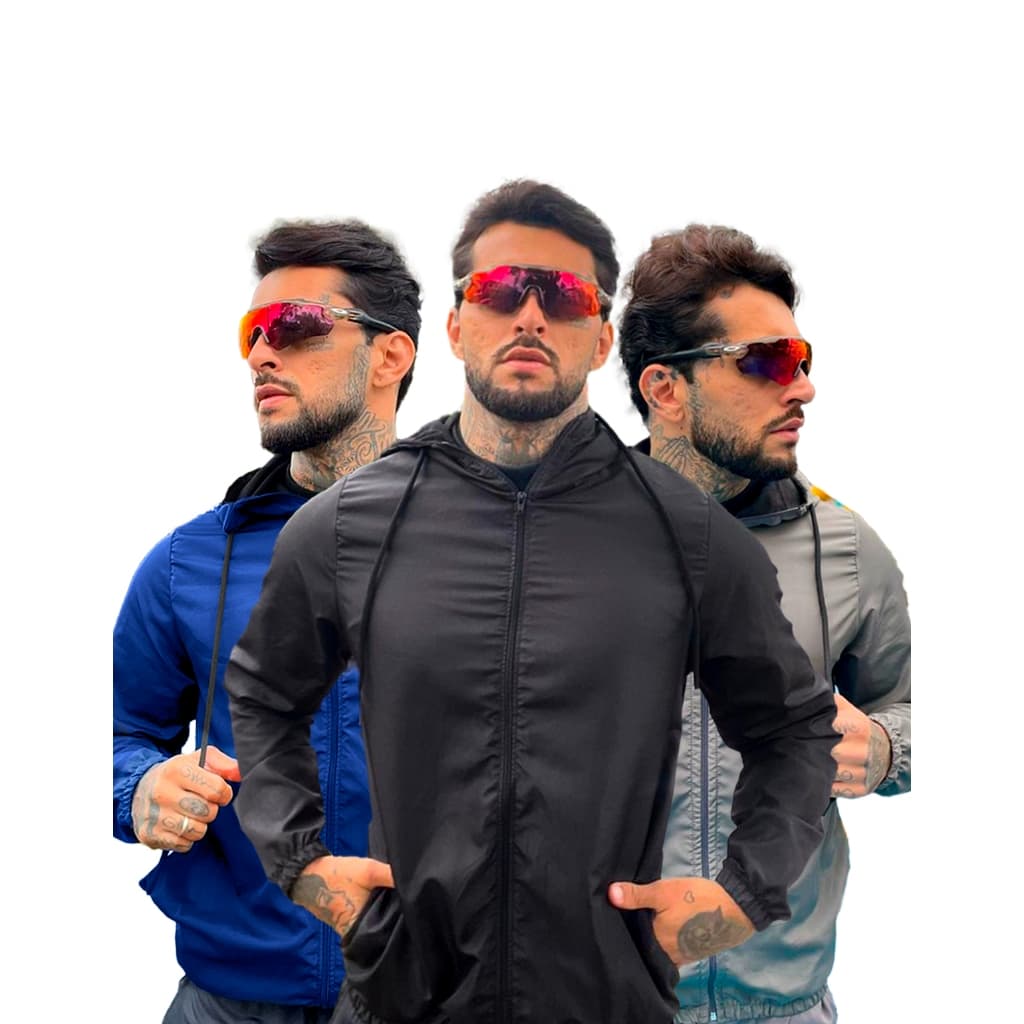 Corta Vento Jaqueta Masculina Repele Água Gola Alta Academia Treino Fitness Resistente