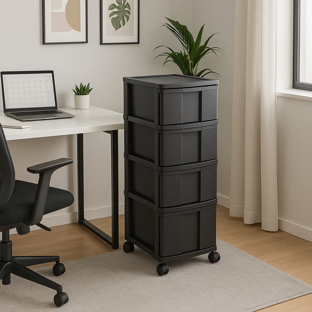 Gaveteiro Porta Tudo 3 ou 4 Gavetas Plástico Resistente Com Rodinhas