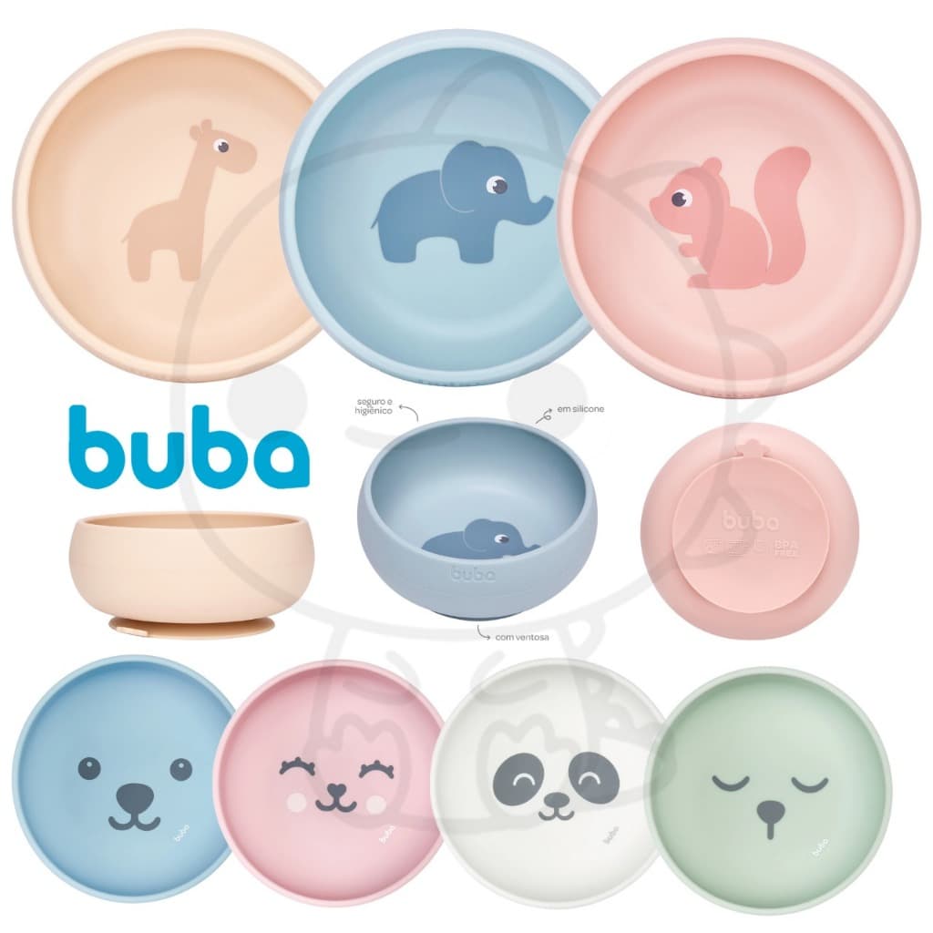 Bowl De Silicone Buba Com Ventosa Tigela Introducao Alimentar Buba prato fundo buba cloudy