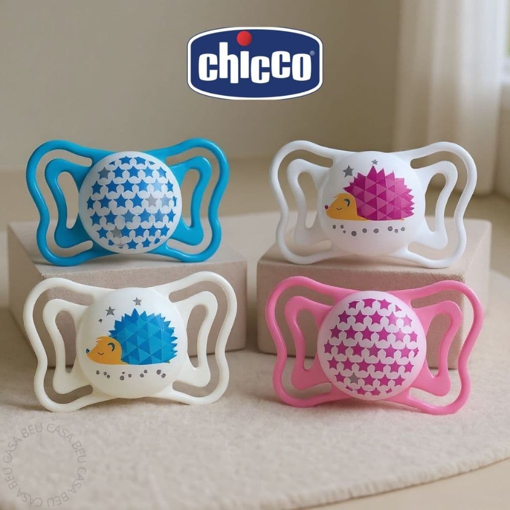 Chupeta Physio Forma Light Lumi 16-36 Meses Light Azul e Rosa Chicco