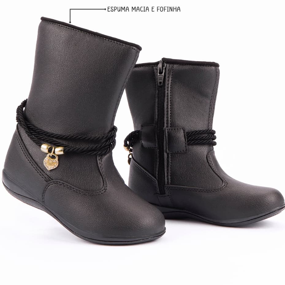 Bota Infantil Feminina Menina Club Happy Botinha Infantil